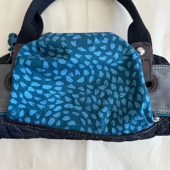 Fossil Key Per Quilted Purse Shoulder Bag Tote Brown Teal Floral Stitching Casua - Picture 10 of 15